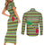 Saint Kitts and Nevis Christmas Couples Matching Short Sleeve Bodycon Dress and Long Sleeve Button Shirt with Green Red Black Xmas Sailboat and Map - Wonder Print Shop