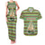 Saint Kitts and Nevis Christmas Couples Matching Tank Maxi Dress and Hawaiian Shirt with Green Red Black Xmas Sailboat and Map - Wonder Print Shop