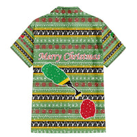 Saint Kitts and Nevis Christmas Family Matching Mermaid Dress and Hawaiian Shirt with Green Red Black Xmas Sailboat and Map - Wonder Print Shop