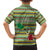 Saint Kitts and Nevis Christmas Family Matching Off The Shoulder Long Sleeve Dress and Hawaiian Shirt with Green Red Black Xmas Sailboat and Map - Wonder Print Shop
