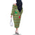 Saint Kitts and Nevis Christmas Family Matching Off The Shoulder Long Sleeve Dress and Hawaiian Shirt with Green Red Black Xmas Sailboat and Map - Wonder Print Shop