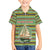 Saint Kitts and Nevis Christmas Family Matching Off The Shoulder Long Sleeve Dress and Hawaiian Shirt with Green Red Black Xmas Sailboat and Map - Wonder Print Shop