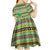 Saint Kitts and Nevis Christmas Kid Short Sleeve Dress with Green Red Black Xmas Sailboat and Map - Wonder Print Shop