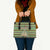 Saint Kitts and Nevis Christmas Leather Bag with Green Red Black Xmas Sailboat and Map - Wonder Print Shop