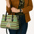 Saint Kitts and Nevis Christmas Leather Bag with Green Red Black Xmas Sailboat and Map - Wonder Print Shop