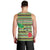 Saint Kitts and Nevis Christmas Men Tank Top with Green Red Black Xmas Sailboat and Map - Wonder Print Shop
