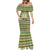 Saint Kitts and Nevis Christmas Mermaid Dress with Green Red Black Xmas Sailboat and Map - Wonder Print Shop