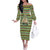 Saint Kitts and Nevis Christmas Off The Shoulder Long Sleeve Dress with Green Red Black Xmas Sailboat and Map - Wonder Print Shop