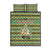 Saint Kitts and Nevis Christmas Quilt Bed Set with Green Red Black Xmas Sailboat and Map - Wonder Print Shop
