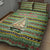 Saint Kitts and Nevis Christmas Quilt Bed Set with Green Red Black Xmas Sailboat and Map - Wonder Print Shop