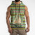 Saint Kitts and Nevis Christmas Sleeveless Zip Hoodie with Green Red Black Xmas Sailboat and Map - Wonder Print Shop