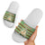 Saint Kitts and Nevis Christmas Slide Sandals with Green Red Black Xmas Sailboat and Map - Wonder Print Shop