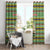Saint Kitts and Nevis Christmas Window Curtain with Green Red Black Xmas Sailboat and Map - Wonder Print Shop