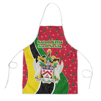 Saint Kitts and Nevis Christmas Apron with Red Green Black Xmas Monkey Gift and Coat of Arms - Wonder Print Shop