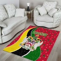 Saint Kitts and Nevis Christmas Area Rug with Red Green Black Xmas Monkey Gift and Coat of Arms - Wonder Print Shop