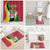 Saint Kitts and Nevis Christmas Bathroom Set with Red Green Black Xmas Monkey Gift and Coat of Arms - Wonder Print Shop