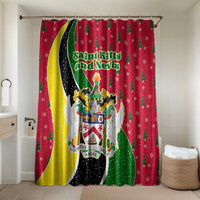 Saint Kitts and Nevis Christmas Bathroom Set with Red Green Black Xmas Monkey Gift and Coat of Arms - Wonder Print Shop