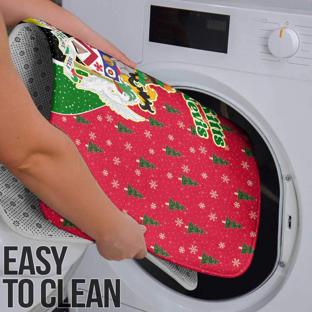 Saint Kitts and Nevis Christmas Bathroom Set with Red Green Black Xmas Monkey Gift and Coat of Arms - Wonder Print Shop