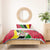 Saint Kitts and Nevis Christmas Bedding Set with Red Green Black Xmas Monkey Gift and Coat of Arms - Wonder Print Shop