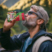 Saint Kitts and Nevis Christmas 4 in 1 Can Cooler Tumbler with Red Green Black Xmas Monkey Gift and Coat of Arms - Wonder Print Shop