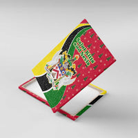 Saint Kitts and Nevis Christmas Canvas Wall Art with Red Green Black Xmas Monkey Gift and Coat of Arms - Wonder Print Shop