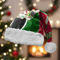Saint Kitts and Nevis Christmas Santa Hat with Red Green Black Xmas Monkey Gift and Coat of Arms - Wonder Print Shop