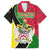 Saint Kitts and Nevis Christmas Family Matching Summer Maxi Dress and Hawaiian Shirt with Red Green Black Xmas Monkey Gift and Coat of Arms - Wonder Print Shop