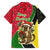 Saint Kitts and Nevis Christmas Family Matching Summer Maxi Dress and Hawaiian Shirt with Red Green Black Xmas Monkey Gift and Coat of Arms - Wonder Print Shop