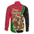 Saint Kitts and Nevis Christmas Family Matching Summer Maxi Dress and Hawaiian Shirt with Red Green Black Xmas Monkey Gift and Coat of Arms - Wonder Print Shop