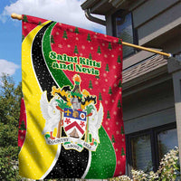 Saint Kitts and Nevis Christmas Garden Flag with Red Green Black Xmas Monkey Gift and Coat of Arms - Wonder Print Shop