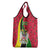 Saint Kitts and Nevis Christmas Grocery Bag with Red Green Black Xmas Monkey Gift and Coat of Arms - Wonder Print Shop