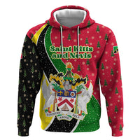 Saint Kitts and Nevis Christmas Hoodie with Red Green Black Xmas Monkey Gift and Coat of Arms - Wonder Print Shop