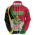 Saint Kitts and Nevis Christmas Hoodie with Red Green Black Xmas Monkey Gift and Coat of Arms - Wonder Print Shop