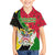 Saint Kitts and Nevis Christmas Kid Hawaiian Shirt with Red Green Black Xmas Monkey Gift and Coat of Arms - Wonder Print Shop