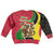 Saint Kitts and Nevis Christmas Kid Ugly Christmas Sweater with Red Green Black Xmas Monkey Gift and Coat of Arms - Wonder Print Shop
