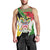 Saint Kitts and Nevis Christmas Men Tank Top with Red Green Black Xmas Monkey Gift and Coat of Arms - Wonder Print Shop