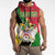 Saint Kitts and Nevis Christmas Sleeveless Hoodie with Red Green Black Xmas Monkey Gift and Coat of Arms - Wonder Print Shop