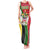 Saint Kitts and Nevis Christmas Tank Maxi Dress with Red Green Black Xmas Monkey Gift and Coat of Arms - Wonder Print Shop
