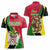 Saint Kitts and Nevis Christmas Women Polo Shirt with Red Green Black Xmas Monkey Gift and Coat of Arms - Wonder Print Shop