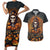 Halloween Skull Couples Matching Short Sleeve Bodycon Dress and Hawaiian Shirt Pumpkin-Themed - Wonder Print Shop