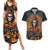 Halloween Skull Couples Matching Summer Maxi Dress and Hawaiian Shirt Pumpkin-Themed - Wonder Print Shop