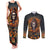 Halloween Skull Couples Matching Tank Maxi Dress and Long Sleeve Button Shirts Pumpkin-Themed - Wonder Print Shop