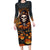 Halloween Skull Family Matching Long Sleeve Bodycon Dress and Hawaiian Shirt Pumpkin-Themed - Wonder Print Shop