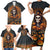 Halloween Skull Family Matching Short Sleeve Bodycon Dress and Hawaiian Shirt Pumpkin-Themed - Wonder Print Shop