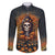 Halloween Skull Family Matching Short Sleeve Bodycon Dress and Hawaiian Shirt Pumpkin-Themed - Wonder Print Shop