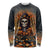 Halloween Skull Long Sleeve Shirt Pumpkin-Themed - Wonder Print Shop