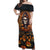 Halloween Skull Off Shoulder Maxi Dress Pumpkin-Themed - Wonder Print Shop