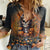 Halloween Skull Women Casual Shirt Pumpkin-Themed - Wonder Print Shop