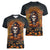 Halloween Skull Women V Neck T Shirt Pumpkin-Themed - Wonder Print Shop