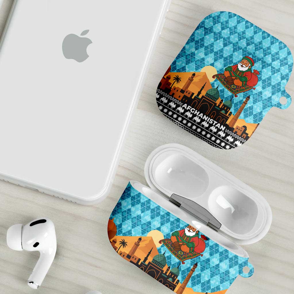 Afghanistan Christmas AirPods Case with Santa on Flying Carpet Mosque Camels and Desert Sunset Design - Wonder Print Shop